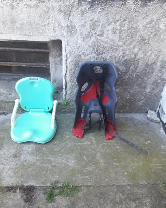 seggiolino bici e alzatina sedia