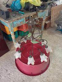 lampadario grande con due lampadari a muro 