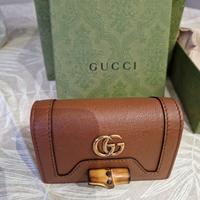 Portachiavi nuovo in pelle GUCCI  mod. "Bamboo"