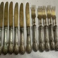 Set coltelli forchette solingen manico argento 800