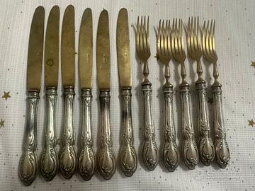Set coltelli forchette solingen manico argento 800