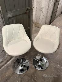 Set 2 Sgabelli alti bianchi