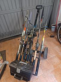 carrello porta canne da pesca