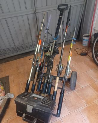 carrello porta canne da pesca