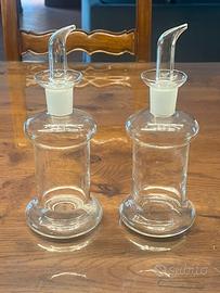 Coppia di oliere vetro soffiato