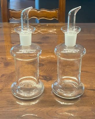 Coppia di oliere vetro soffiato