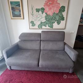 Divano letto 2-3 posti grigio con materasso – Pogg