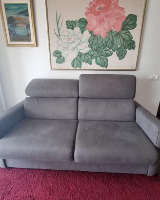 Divano letto 2-3 posti grigio con materasso – Pogg