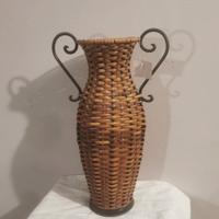 anfora Vaso vimini e ferro battuto 
