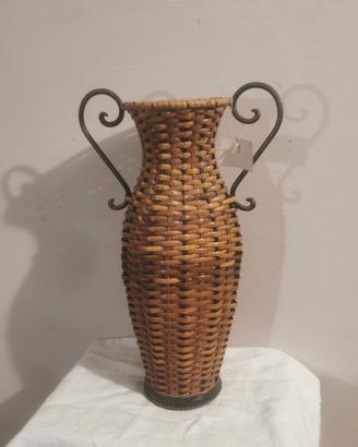 anfora Vaso vimini e ferro battuto 