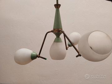 Lampadario Vintage anni '50 Mid-Century - Ottone e