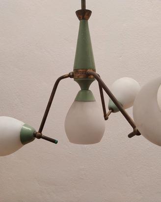 Lampadario Vintage anni '50 Mid-Century - Ottone e