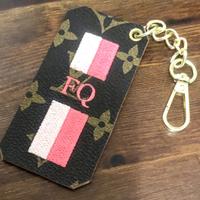 Portachiavi canvas monogram con iniziali FQ