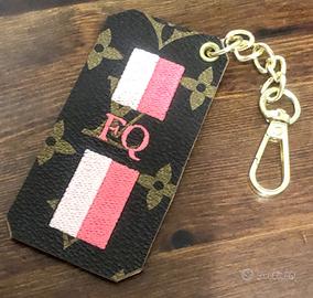 Portachiavi canvas monogram con iniziali FQ