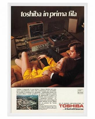 Toshiba Hi-Fi anni 70 Pubblicità quadro  Vintage 