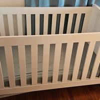 Lettino culla bambini con materasso 140x70 bianco