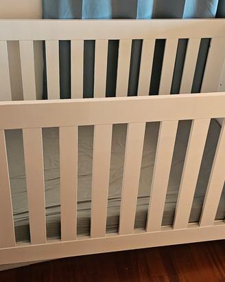 Lettino culla bambini con materasso 140x70 bianco