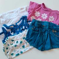 Set estivo 5 pezzi bimba. Taglia 9/12 mesi. canott