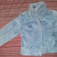 Giacca bimba in eco pelliccia azzurra