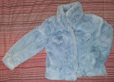 Giacca bimba in eco pelliccia azzurra