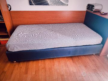 Letto singolo Flou sommier contenitore 