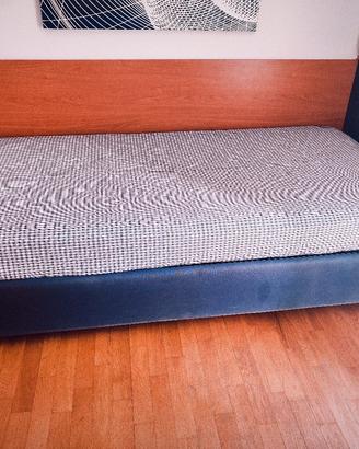 Letto singolo Flou sommier contenitore 