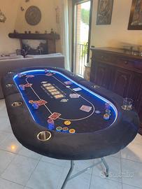 🎰 Tavolo da Poker Pieghevole e Sponde in Alcantara