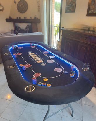 🎰 Tavolo da Poker Pieghevole e Sponde in Alcantara