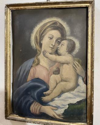Dipinto antico Madonna con bambino