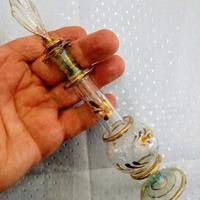 Bottiglia porta profumo in vetro Murano verde oro 