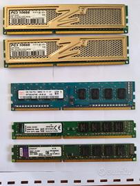 Lotto 5 Memorie RAM DDR3 per PC Fisso