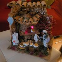 pastori e accessori presepe, pizzaiolo e cascata 