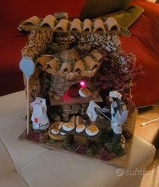 pastori e accessori presepe, pizzaiolo e cascata 