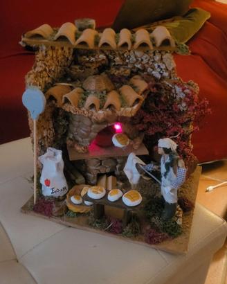 pastori e accessori presepe, pizzaiolo e cascata 