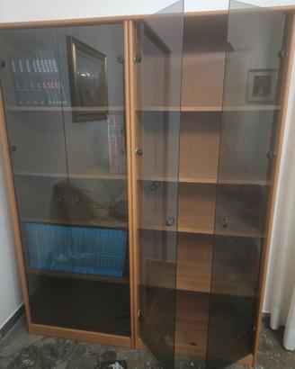 Libreria legno e vetro