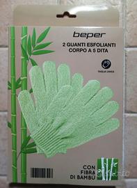 Set 2 guanti esfolianti corpo a 5 dita Beper