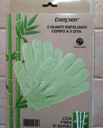 Set 2 guanti esfolianti corpo a 5 dita Beper