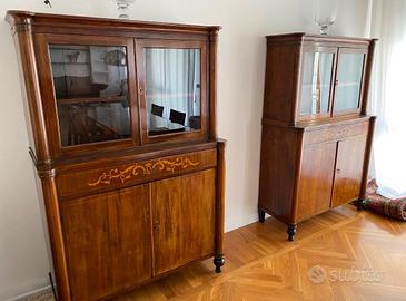 Coppia di vetrine cristalliere metà ‘800 siciliano