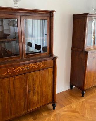 Coppia di vetrine cristalliere metà ‘800 siciliano