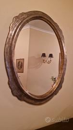 specchio ovale legno  dipinto 