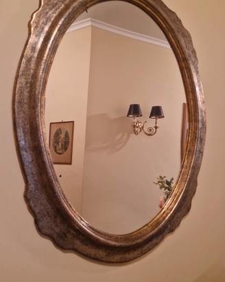 specchio ovale legno  dipinto 