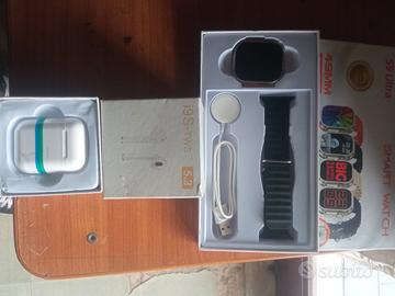 lotto 2 pezzi smartwatch auricolari 