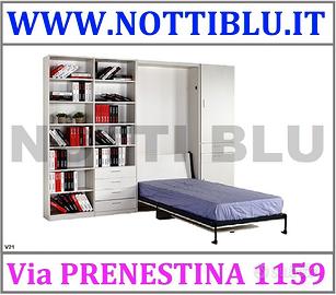 Letto a Scomparsa 1p con libreria Via PRENESTINA