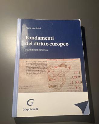 Libro Fondamenti di diritto europeo