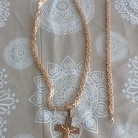 collana più bracciale placato in oro antiallergico