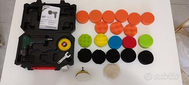 Lucidatrice pneumatica 75mm+ tamponi vari nuovi