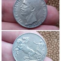 Argento Moneta 10 Lire Biga 1927 Regno d'Italia