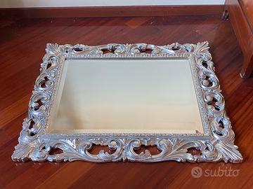 Specchio barocco in foglia d’argento