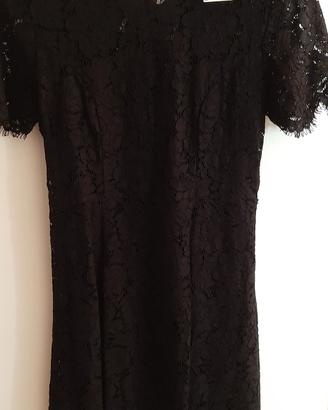 vestito nero ricamato nuovo 40 