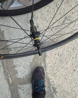 ruota posteriore mavic in carbonio per rim